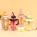 1300ML Insulated Water Bottle with Straw & Handle | Leak-Proof Ice Cream Shaker | Transparent Tumbler for Gym, Camping, Office, Fitness, Outdoor Activities & Tea Infuser, Ideal for Gift - Image 4
