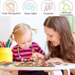Wooden Puzzles for Toddlers – 3 in 1 Educational Board - Image 2