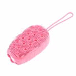 Shopkwik Bath Body Brush Silicone body scrubber Soft Bath Body Brush with Shampoo Dispenser - Skin Massage shower brush for men women kids unisex (Multicolor) (Pack of 1)
