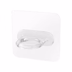 Shopkwik Hooks for Wall - Multi-Functional Transparent Heavy Plastic Adhesive Wall Magic Hook Sticker Cabinet Bathroom Storage Round Sticker for Kitchen, Home, Bathroom(Set of 5)