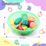 Fruits and Vegetables Set in One Basket with Chopper Board & Knife for Kids, Fruit & Vegetable Combo (Green Basket) - Image 4