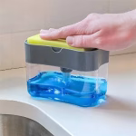 Shopkwik 2 in 1 Soap Pump Dispenser for Dishwasher Liquid Soap Sponge Holder Free Sponge