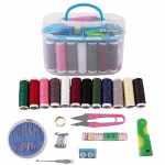 Shopkwik Double Layer Small & Portable Travel Sewing Kit Box with Color Needle Threads Scissor pin Hand Work Sewing Box Handwork Sewing Accessories