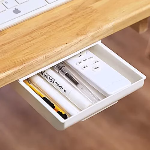 419XVBIUVRL-jpg.avif Shopkwik Desk Table Drawer,Hidden Drawer Self-Adhesive Tray Storage Box Expandable Drawer Tray for Home,Office,School and Desk-1pcs multicolor (1) - Image 1