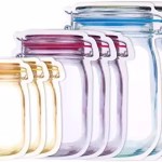 Shopkwik Jar Shaped Food Graded Stand Up Plastic Pouch with Zipper Pack of 9 (3 pcs Small 100 Gm, 3 pcs Medium 250 Gm, 3 pcs Large 500 Gm)