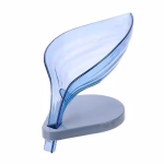 Shopkwik Leaf Shape Soap Box Shelf Draining Bathroom Soap Holder, Decorative Drainage Plastic Soap Dish with Draining Tray (1 Piece- Color May Very)