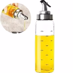 Shopkwik Oil Bottle Olive Dispenser for Cooking Lead-Free Glass Bottle for Drip Free Spout BBQ Salad Kitchen Baking Roasting Frying 300ml
