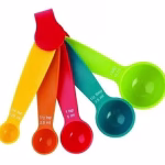 Shopkwik Measurement Spoons Set of 5 for Kitchen and home use Teaspoons Tablespoons multcolor Plastic