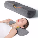 Shopkwik Cervical Neck Pillow for Sleeping, Memory Foam Neck Roll Pillow for Stiff Neck Pain Relief, Neck Support Pillow Bolster Pillow for Bed Side Sleepers(Dark Gray)