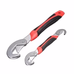 Shopkwik Snap 'n Grip C Shaped Bmesng1 Auto Adjustable Universal Wrench (Black and Red) -Pack of 2