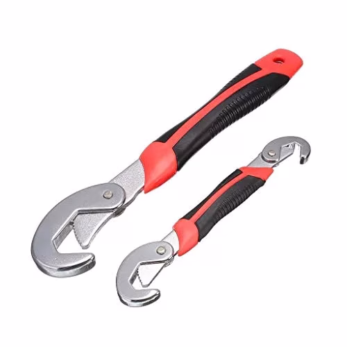 41Y-V-o_VLL-jpg.avif Shopkwik Snap 'n Grip C Shaped Bmesng1 Auto Adjustable Universal Wrench (Black and Red) -Pack of 2 - Image 1