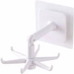 Shopkwik Kitchen Hook Rotating 360 Degree Bathroom self Adhesive Home Wall Hanging Hanger Hooks Utility Office Sticker Heavy Folding(1PIC)