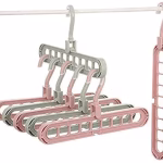 Shopkwik New Foldable_ Hanger Multi- Function Storage Rack Magic Rotating Anti- Skid Folding Drying Rack Portable Hanging Household Wet and Dry Clothes Hanger Closet Hook (Pack of 5)