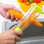 Shopkwik Vegetable Peeler with Container, Fruit Peeler with Container, Smart Stainless Steel Peeler with ABS Container (Pack of 1, Color: Multicolor)