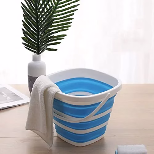 41cCqmXe2uL-jpg.avif Shopkwik 10L Collapsible Bucket Portable Folding Bucket Lid Silicone Car Washing Bucket Children Outdoor Fishing Travel Home Storage - Image 1
