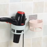 Shopkwik Hair Dryer Holder Wall Mounted Self Adhesive, Plastic Hair Blow Dryer Styling Tools Rack, Bathroom Organizer Compatible (1 PCS)