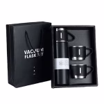 Shopkwik Double Wall Stainless Steel Thermo 500Ml Vacuum Flask Insulated Water Bottle Gift Set With Two Cups Hot & Cold | Assorted Color | Diwali Gifts For Employees | Corporate Gift Items