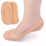 Shopkwik Anti Crack Full Length Silicone Gel Foot Protector Moisturizing Socks for Foot-Care and Heel Cracks Socks for Cracked Feet, Heel Pad for Heel Pain Relief Men And Women (Beige, Free Size)
