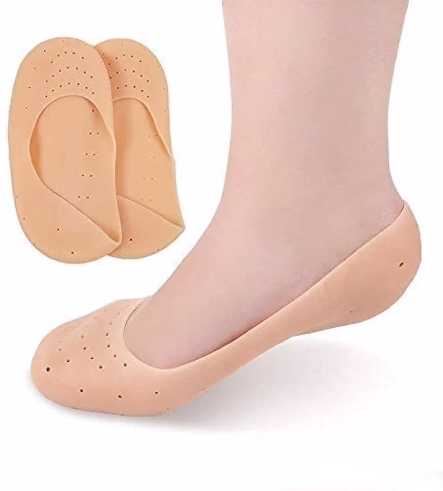 41m30uubXTS._SL1002-jpg.avif Shopkwik Anti Crack Full Length Silicone Gel Foot Protector Moisturizing Socks for Foot-Care and Heel Cracks Socks for Cracked Feet, Heel Pad for Heel Pain Relief Men And Women (Beige, Free Size) - Image 1