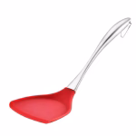 Shopkwik Silicon Fish Turner Spatula - Silicone Non Stick Spatula Fish Turner with Stainless Steel Metal Handle,Heat Resistant Silicone Utensils Turner for Kitchen Cooking(1Pcs, Random Color)