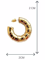 Gold plated contemporary half hoop Earrings - Image 2
