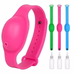 Shopkwik Portable Hand Sanitizer Dispenser Bracelet Silicone Refillable Wristband Hand Dispenser Pumps Sports Wristbands for Outdoor Travel, Colour May Vary (Pack of 3)