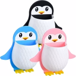 Shopkwik Toothbrush Holder Storage Organizer for Bathroom Wall Mounted Penguin Shape with Self Adhesive Stick Multipurpose Wall Shelves Plastic (1)