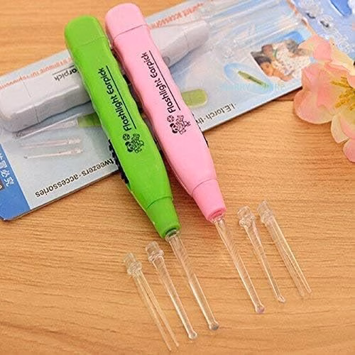 514I5h4nT-L.avif Shopkwik LED Flashlight Earpick for Ear wax remover and cleaner, Ear cleaning tools for kids and adults (Pack of-2, Multicolor) - Image 1