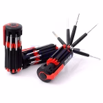 Shopkwik 8in1 Screwdriver Set with 6 LED Lights, Portable multifunctional 8-in-1 Screw driver tool set kit with torch and magnetic heads for Mobile, Laptop repairing & Household work.