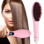 Shopkwik Hair Electric Comb Brush 3 in 1 Ceramic Fast Hair Straightener For Women's Hair Straightening Brush with LCD Screen, Temperature Control Display,Hair Straightener For Women (PINK Fast Hair Straightener Brush)