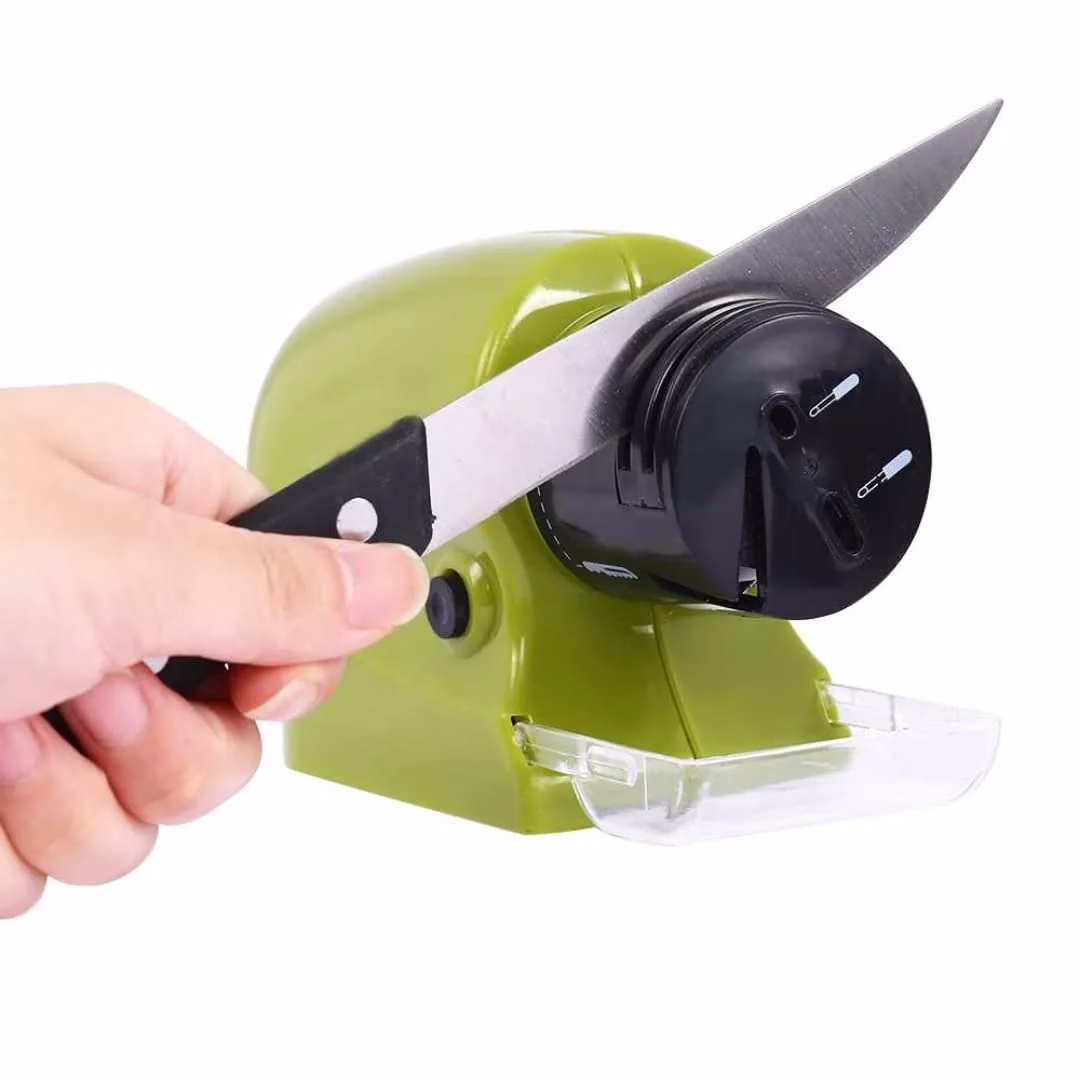 51Fb-cFcIsL._SL1080-jpg.avif Shopkwik Electric Knife sharpener Motorized Sharpening Swifty Knives Power Sharpener Precision Scissors Sharp Tool Home Kitchen Electric Grind Machine Electric Knife Sharpener Cordless (Mutli use)(Green) - Image 1