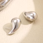 Celebrity Inspired Stylish Gold Silver Plated Teardrop Earrings Dupes for Women Girls Teenagers Trending Oversized Lightweight Statement Waterdrop Earrings - Image 4