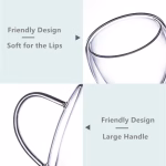 Double Wall Glass Insulated Coffee/ Tea Cup/Mug With Handle - 1 Piece - Image 5