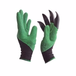 Shopkwik Heavy Duty Garden Farming Gloves Washable with Right Hand Fingertips ABS Claws for Digging and Gardening (Free Size, Green)(Acrylonitrile Butadiene Styrene, pack of)