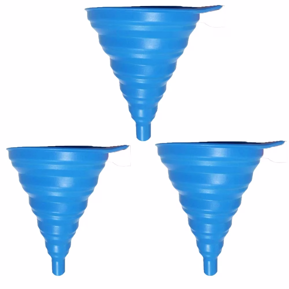 51Zopo3ZakL._SL1000-jpg.avif Shopkwik Flexible Silicone Foldable Kitchen Funnel for Liquid/Powder Transfer Hopper Food Grade Set Of 3 Silicone Collapsible Funnel Kitchen Tool Gadget - Image 1