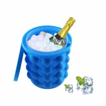 Shopkwik Ice Cube Maker Mould Ice Tray, Silicone Ice Bucket, (2 in 1) Ice-Ball Makers for Home, Round Portable Ice Bucket for Frozen Whiskey, Cocktail, Beverages|Space Saving Ice Cube Maker for Party