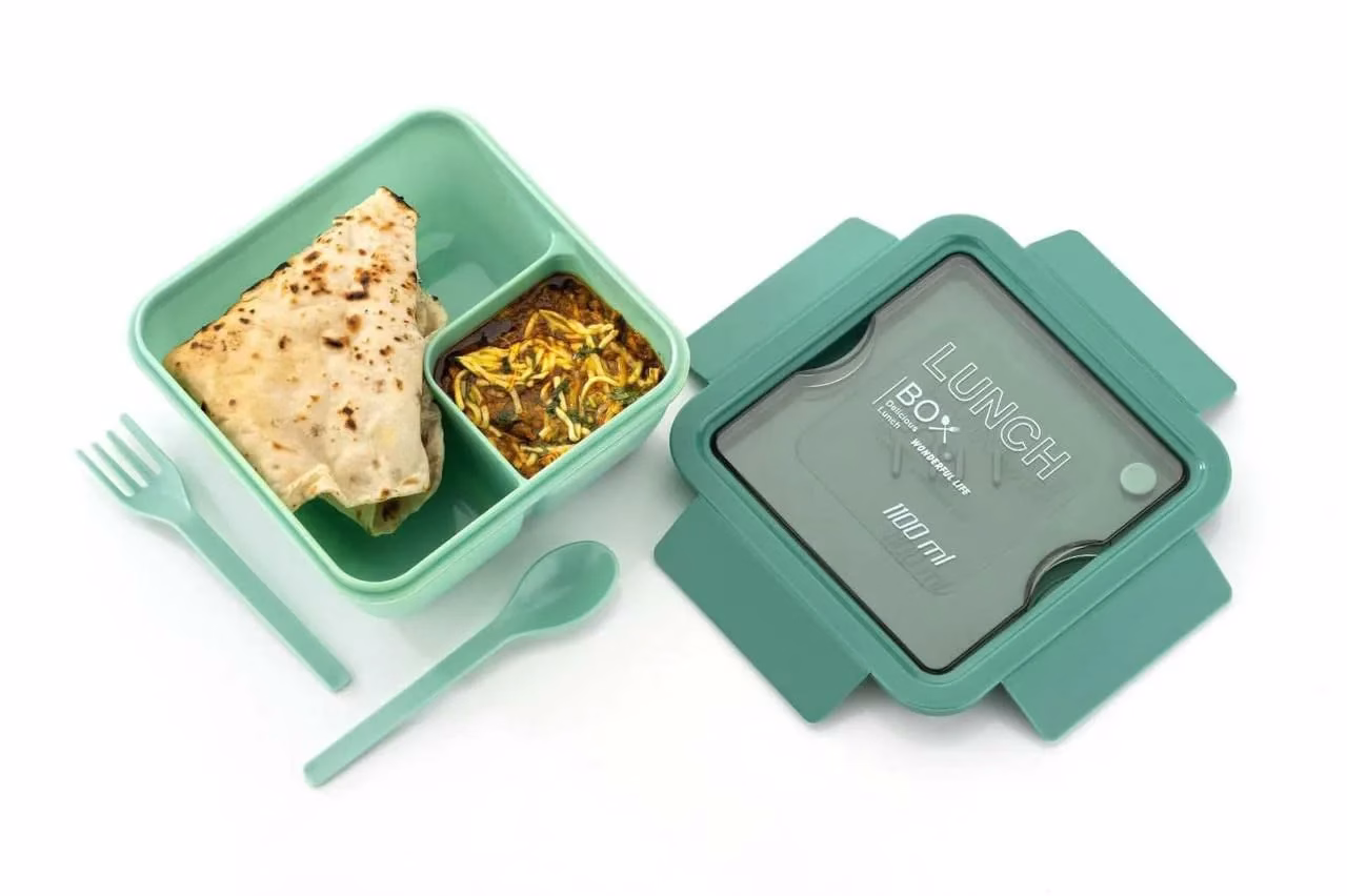 51_b3X0vGVL._SL1280-jpg.avif Shopkwik Square Container Airtight Leakproof Unbreakable Storage Container/ Lunch Box with Spoon Big Bite Lunch Box 1100 Ml - Image 1