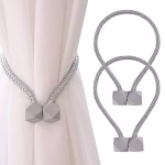 Shopkwik Magnetic Curtain Tiebacks Curtain Clips Rope Holdbacks Curtain Weaving Holder Buckles for Home Office Decoration Multicolor (Pack of 2)