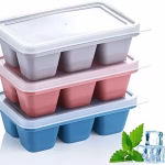 Shopkwik Flexible Plastic Ice Cube Tray- Cube Plastic Ice Cube Moulds & Tray with Flexible Ice Trays, Stackable Flexible & Twist Release Safe Ice Cube Molde (6 Grid Ice Cube Tray, Pack of 1)