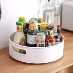Shopkwik 360° Rotating Kitchen Organizer Tray Lazy SuMulti-Purpose Kitchen Storage Revolving Tray Cosmetic Organiser Rotating Tray for Kitchen Spice Rack (Beige)