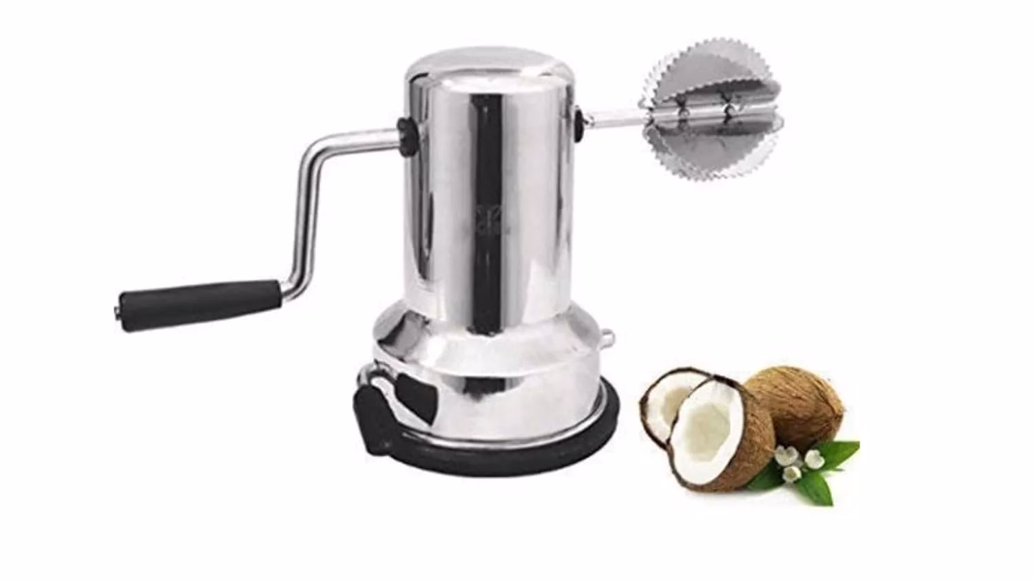 51kpnkxUQ2L._SL1500-jpg.avif Shopkwik Stainless Steel Coconut Scraper | Coconut Grater with Vacuum Base - Image 1