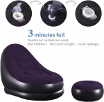 Inflatable Sofa Chair with Footstool & Pump–For Home&Travel - Image 3
