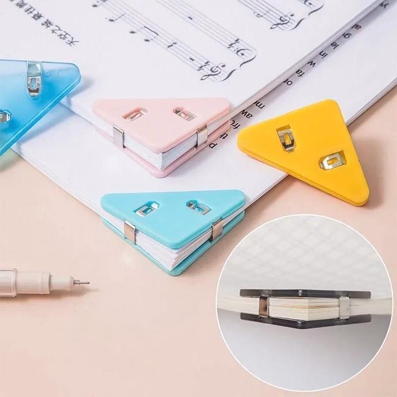 51r0ZhMr_bL-jpg.avif Shopkwik Triangular Plastic Paper Clip ,Clamps for Preventing Paper Corners from Bending Ideal Tool Attaching Documents to Student Reading, Bunch or Office Clip Art 10 Pc - Image 1