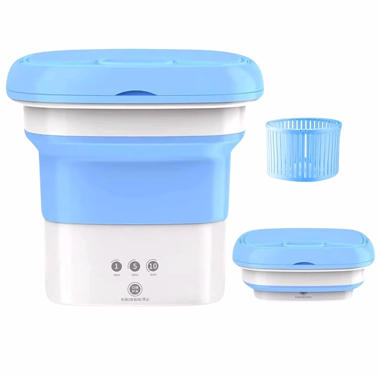 51uqV2iUiyL._SL1500-jpg.avif Shopkwik Solutions Washing-Machine-Portable-Mini-Foldable-Washer-and-Spin-Dryer-Small-Foldable-Bucket-Washer-for-Camping-RV-Travel-Small-Spaces-Lightweight 2 KG - Image 1