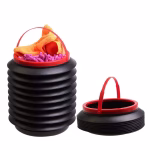 Shopkwik 4L Collapsible Car Dustbin Pop Up Trash Can Foldable Waste Bin Garbage Storage Rubbish Organizer for Diwali, with Adjustable Hanging Strap for Car, Van, SUV, Truck (Black, 1pc)