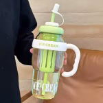1300ML Insulated Water Bottle with Straw & Handle | Leak-Proof Ice Cream Shaker | Transparent Tumbler for Gym, Camping, Office, Fitness, Outdoor Activities & Tea Infuser, Ideal for Gift - Image 3