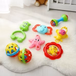 5 Pcs Rattle + Ball + Dumbbell