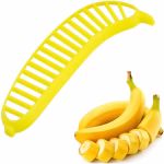 Shopkwik Banana Cutter - BPA Free Food Grade Plastic Banana Slicer for Kitchen Tools for Fruit Salad, Cutter for Cucumber, Sausage, Strawberry, Grapes(Standard Banana Size, Yellow)