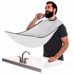 Shopkwik Beard Bib Apron Beard Catcher for Shaving and Trimming, Grooming Cape Apron Catcher, Non-Stick Beard Cape Shaving Cloth, Best Beard Trimming Gift for Men - White