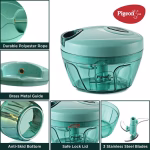 Shopkwikh Polypropylene Mini Handy and Compact Chopper with 3 Blades for Effortlessly Chopping Vegetables and Fruits for Your Kitchen (12420, Green, 400 ml)  Amazon.in Home & Kitchen - Image 11